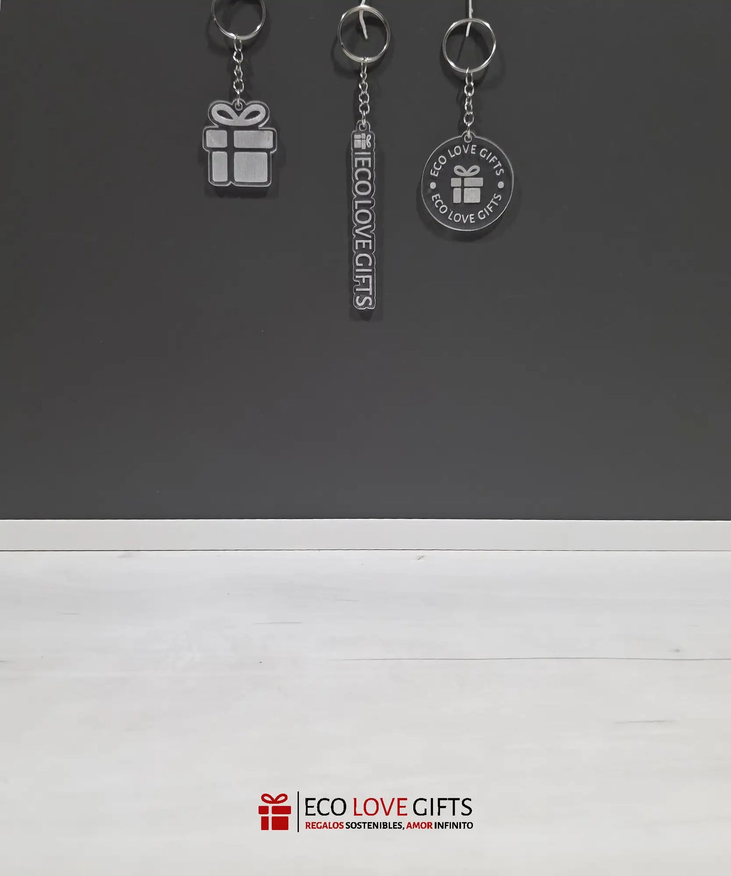 Conjunto de 10 llaveros personalizados en Metacrilato - Eco Love Gifts
