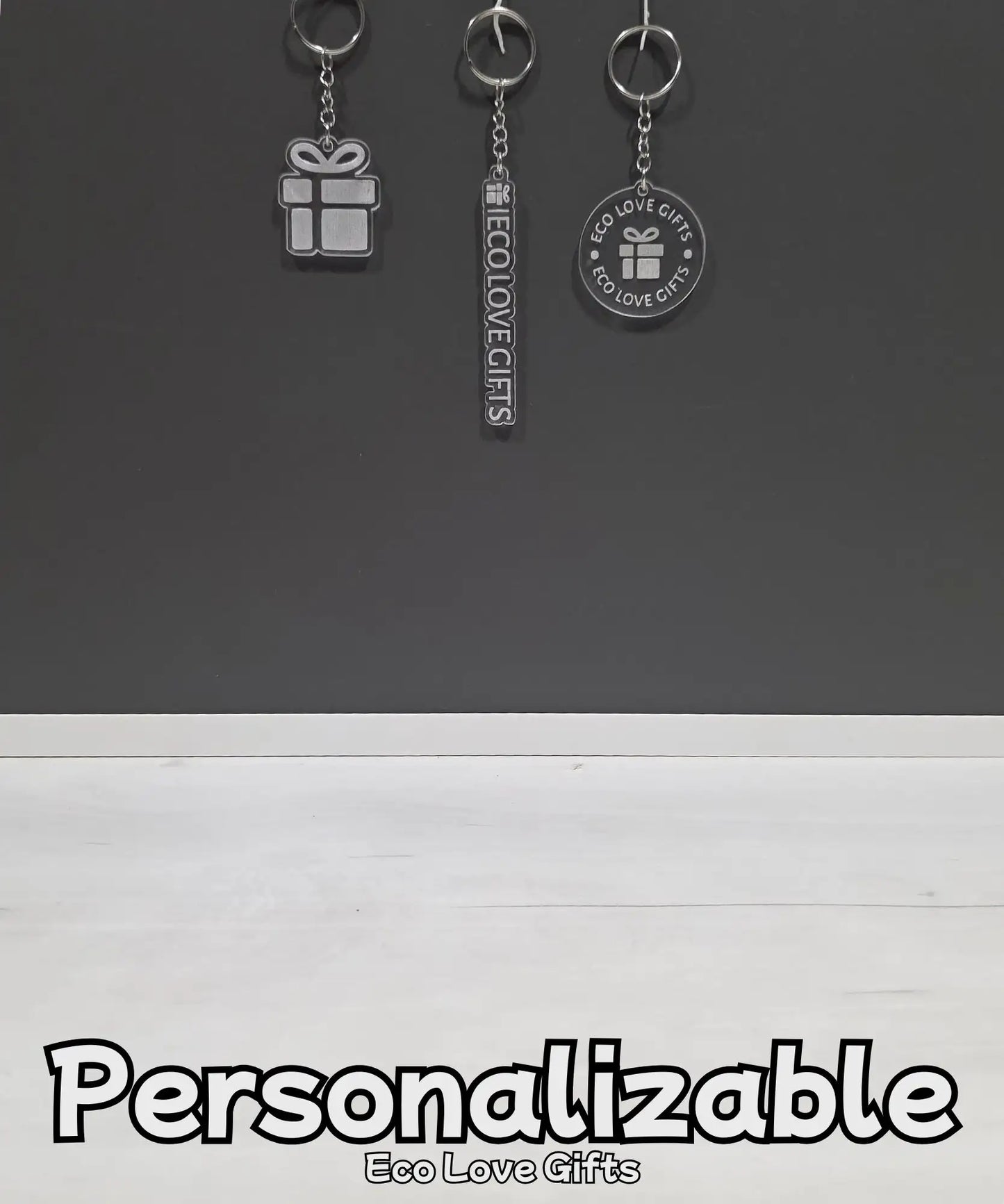 Conjunto de 10 llaveros personalizados en Metacrilato - Eco Love Gifts